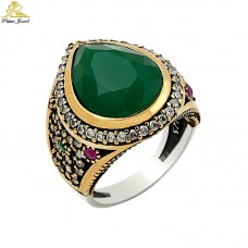 Gümüş Otantik Taşlı Yüzük